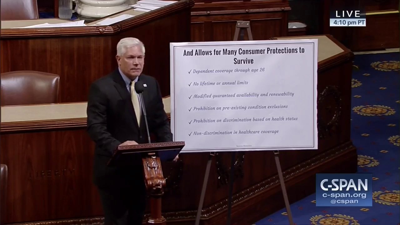 Congressman Sessions explaining how his healthcare plan helps all Americans
