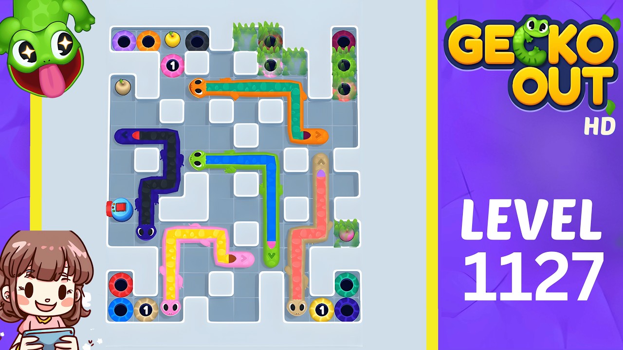 Прохождение уровня 1127 игры Gecko Out.