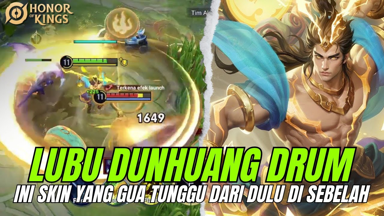 REVIEW SKIN LUBU DUNHUANG DRUM!! LUBU DISINI KENAPA BEDA AMA MALOCH AOV YA DAMAGENYA :(