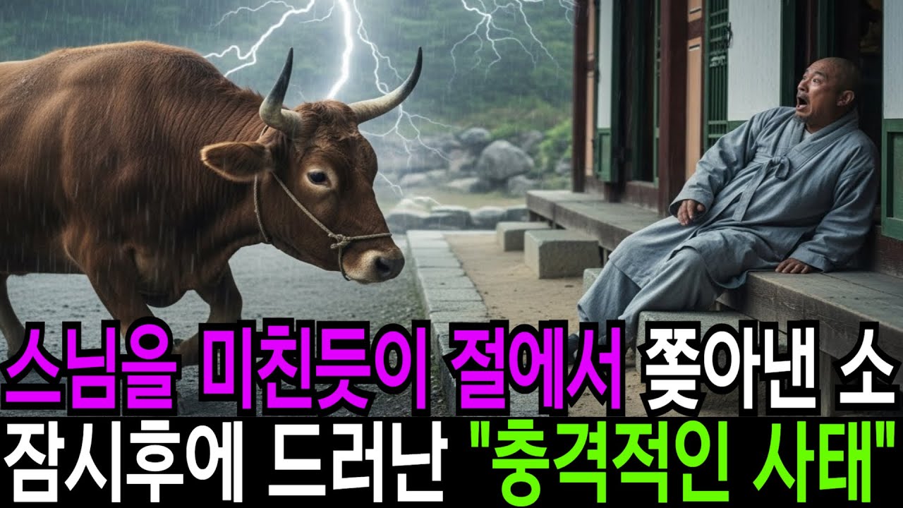 스님을 미친듯이 절에서 쫒아낸 황소..잠시후 충격적인 '사태'가 벌어지는데 | 오디오사연 | 라디오사연 | 할아버지 | 할머니 | 노후사연 | 불교말씀 | 노후지혜 | 부처님 |
