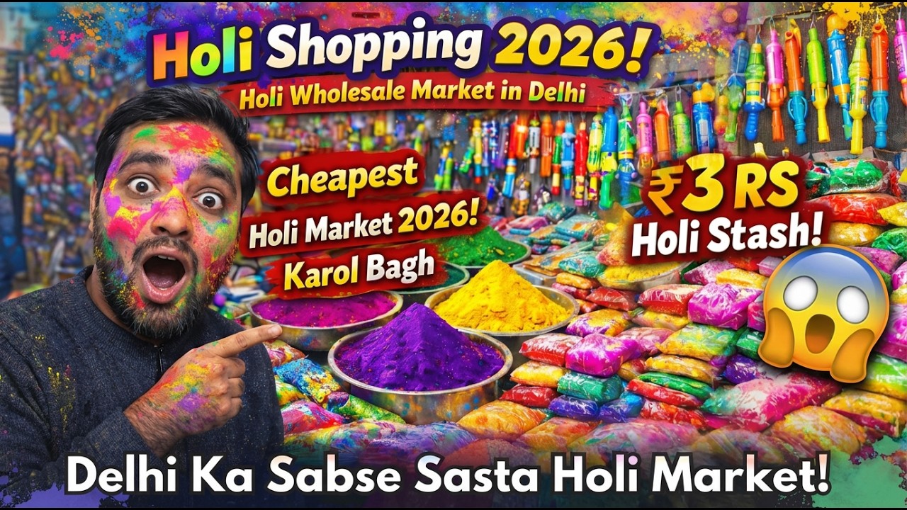 Karol Bagh Holi Market 2026 🎨 | Delhi Ka Sabse Sasta Holi Market | Holi Shopping Wholesale Prices
