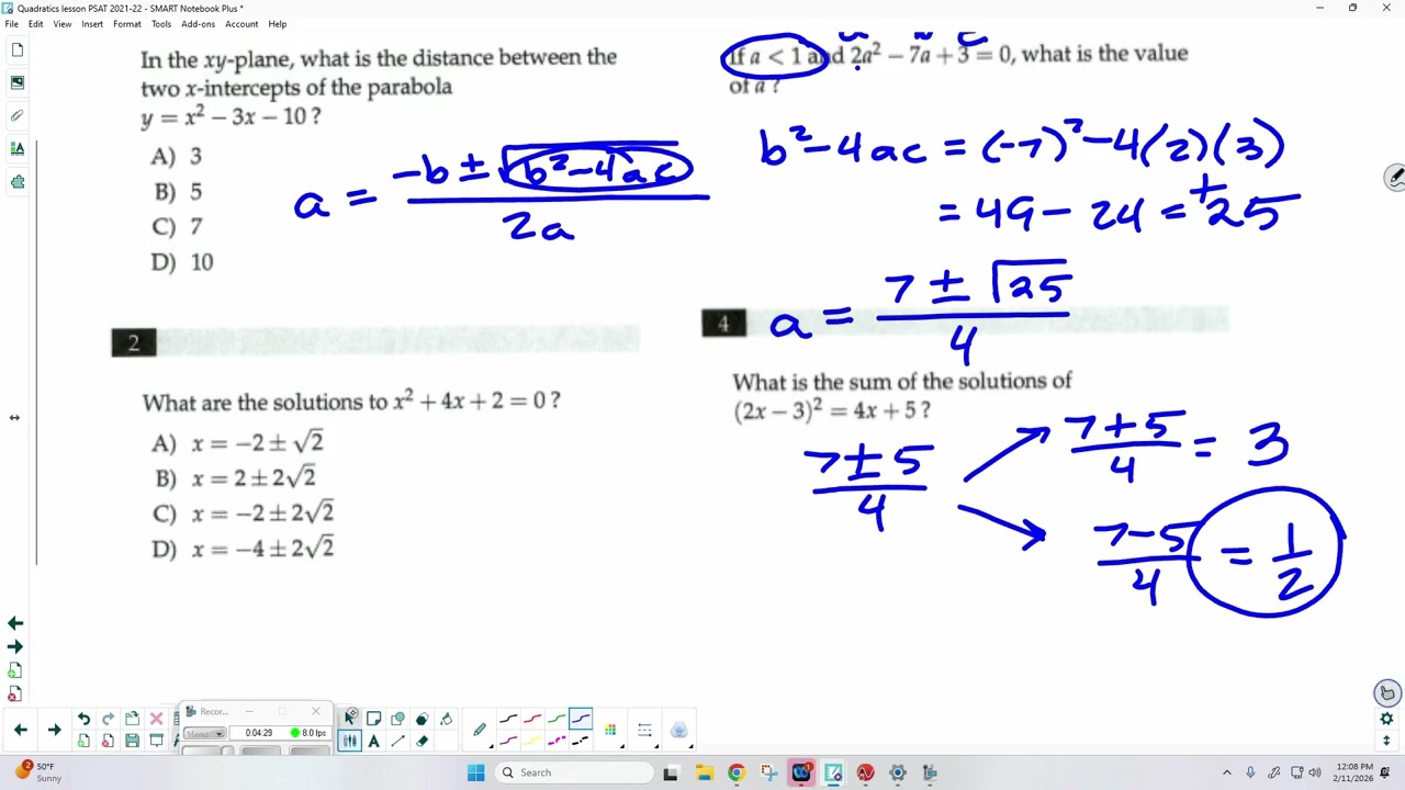 Quadratics assignment discussion     2 11 26