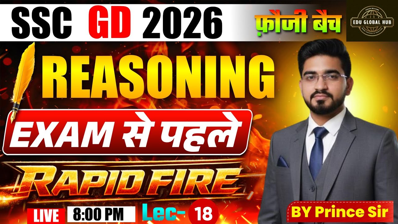 SSC GD 2026 Reasoning Live Class | Fauji Batch Mission Vardi | Practice Set 18 | | Prince Sir