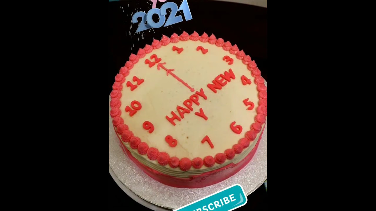 Trending New Year Cake| Clock Cake 2021| Cake Design 2021| Rough Textured Buttercream cake Tutorial