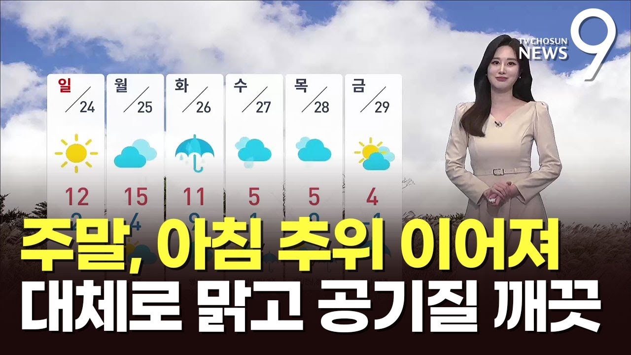 [날씨] 주말, 아침 추위 이어져…대체로 맑고 공기질 깨끗 [뉴스9]