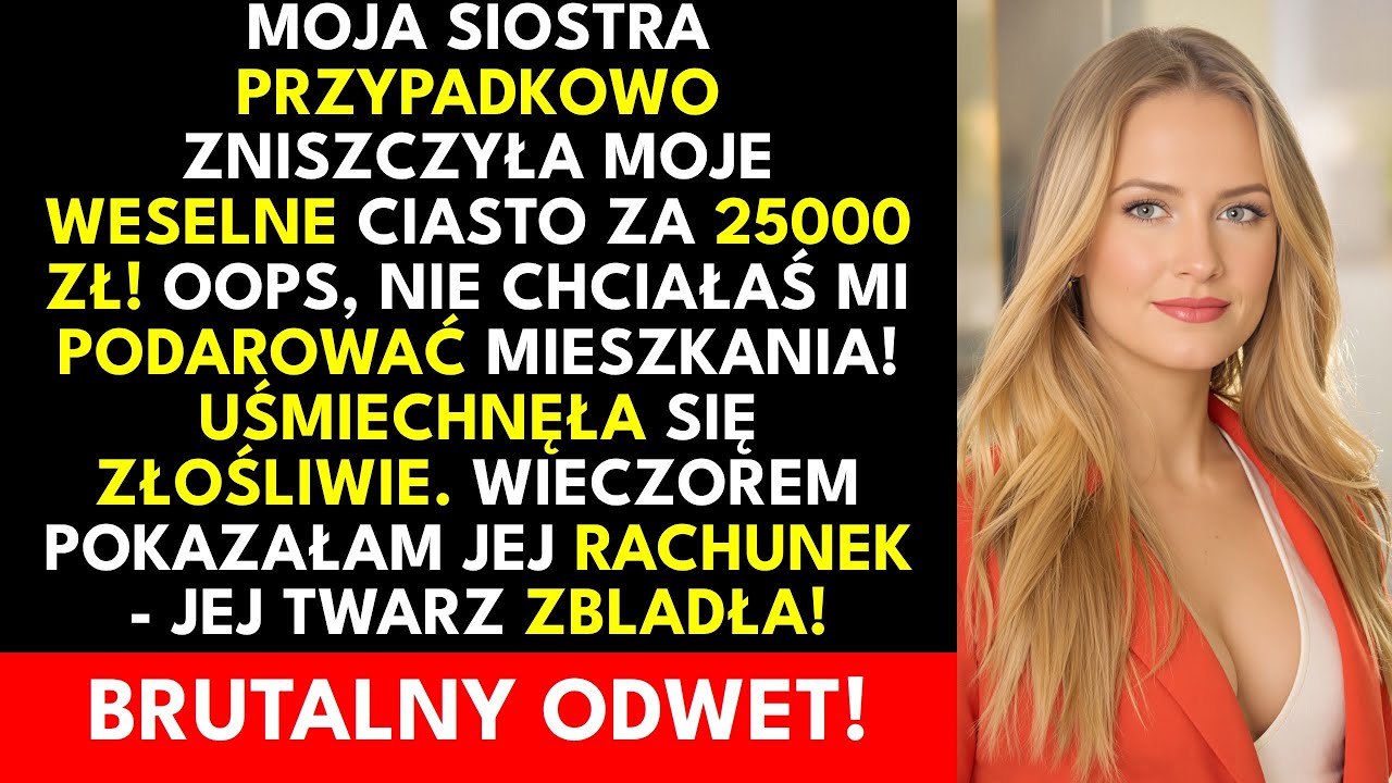 Siostra zniszczyła mój tort ślubny za 20 000 zł — ALE kiedy zobaczyła testament...