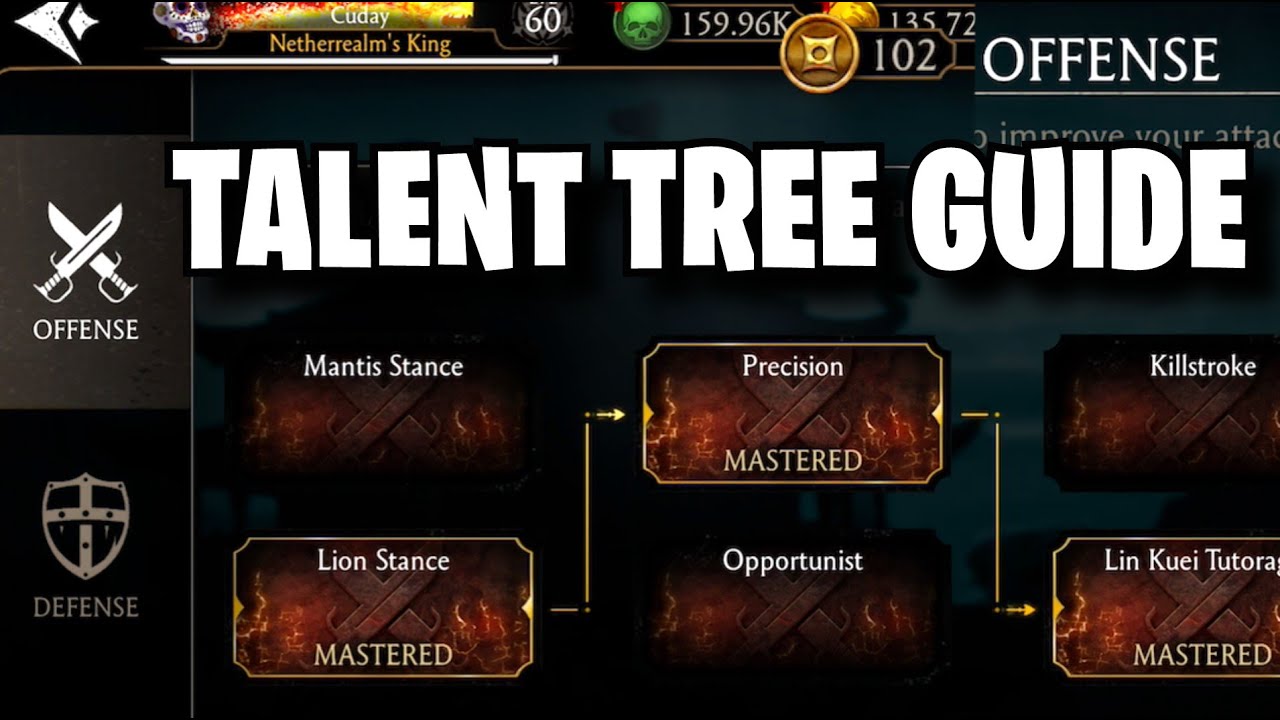 MK Mobile TALENT TREE Guide! | Offense, Defense, and Support Explained