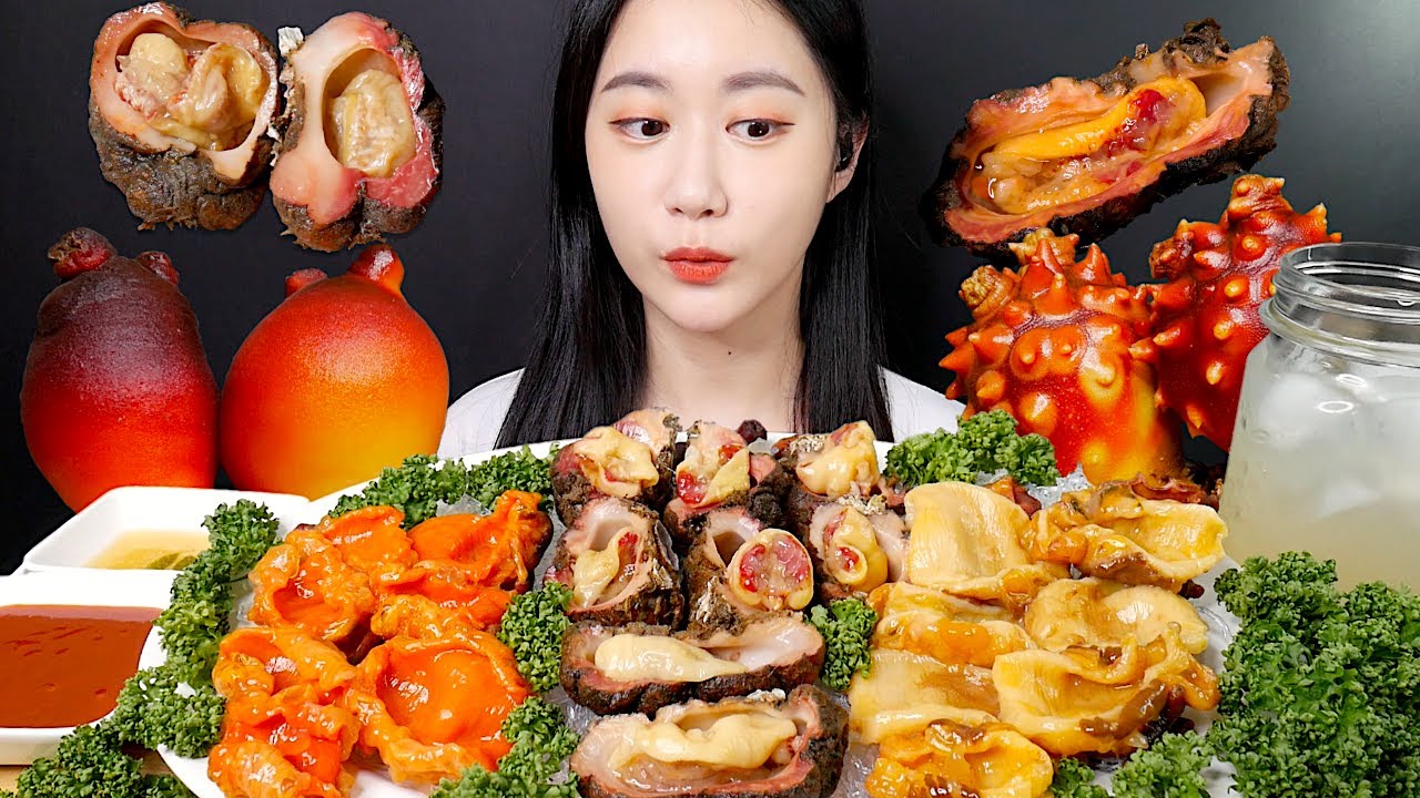 Мукбанг [МОРСКОЙ АНАНАС] Свежие 3 вида морских ананасов Real Sound MUKBANG | ASMR | EATING SOUND