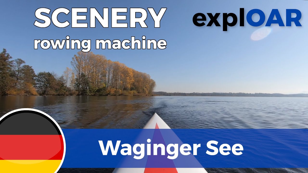 Waginger See - Lake Waging - Bayern, Germany - indoor rowing scenery POV on-board 1.1