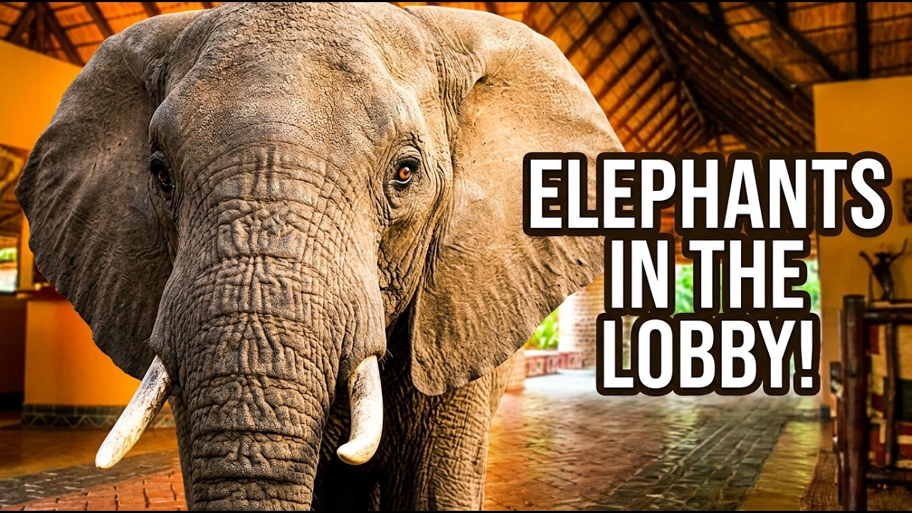 Elephants 🐘 🐘 🐘 come for a visit at Mfuwe Lodge.