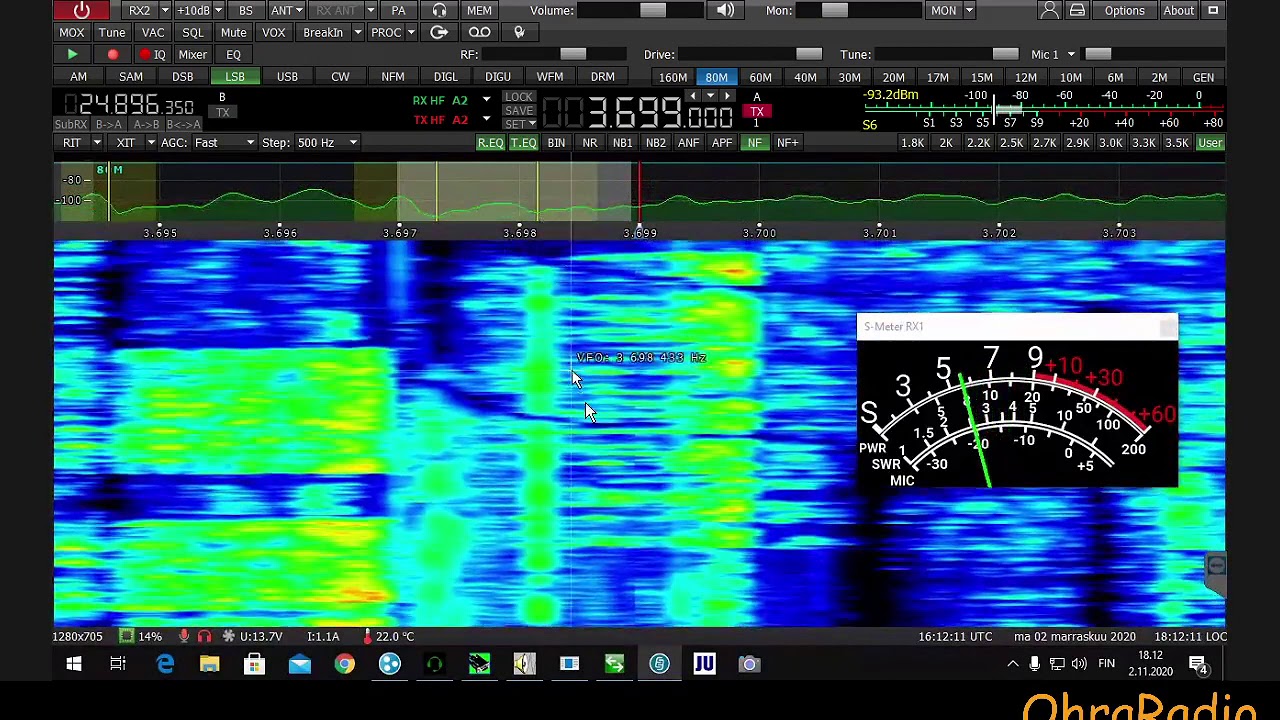 SunSDR2 radio rx-filter test