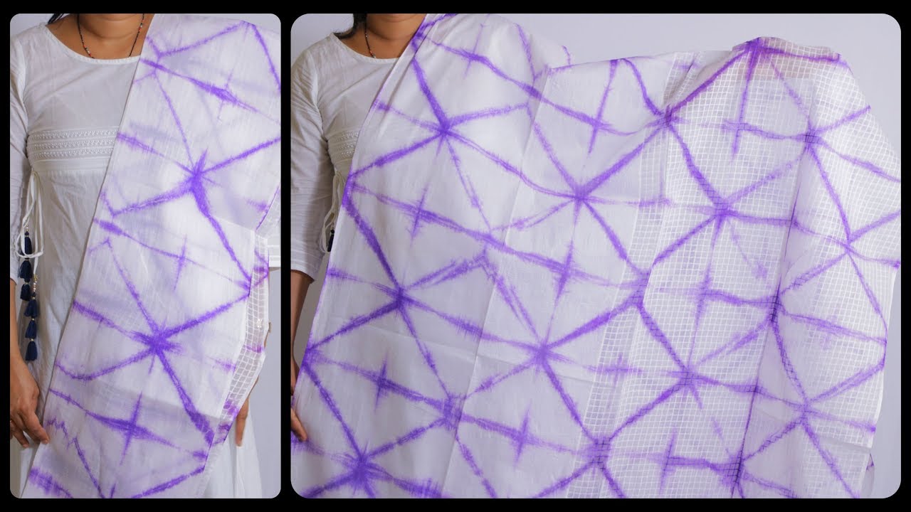 Samosa Tie & Dye Design | Easy Simple  DIY  | TIE & DYE  | Below 150 Rupees Dupatta
