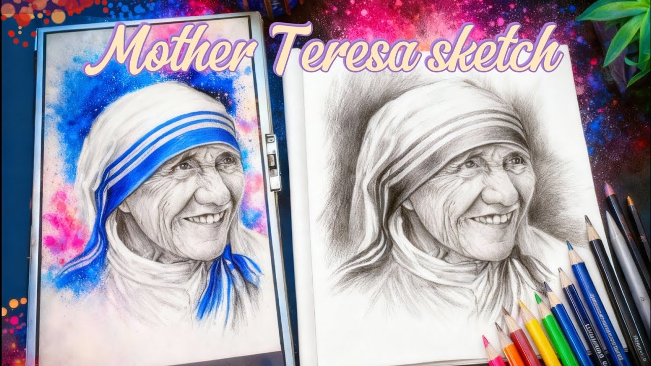 Mother Teresa Sketch Toturial ✏️