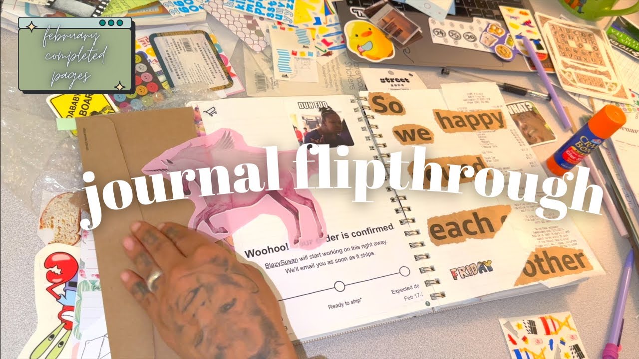 fauxbonichi journal flipthrough 📓 February Completed Pages ✨ creative daily journal