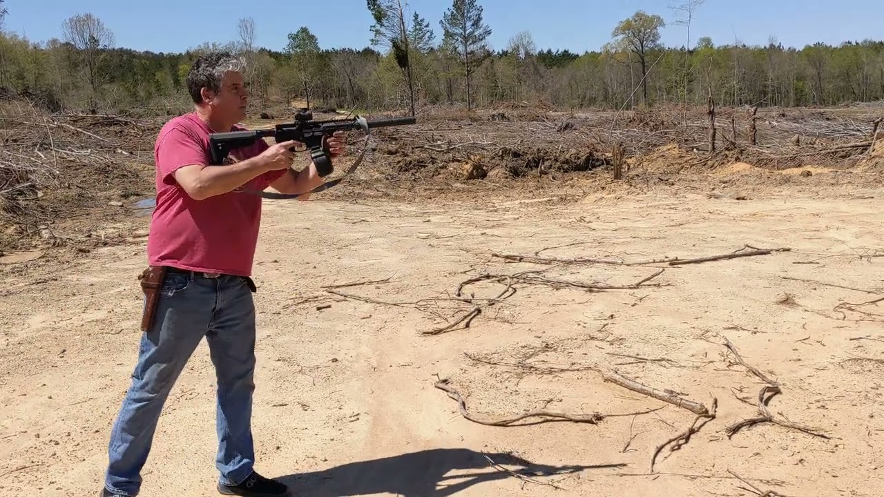 FRT-15 trigger with 9mm D50 magpul drum AR9 16 rounds per second