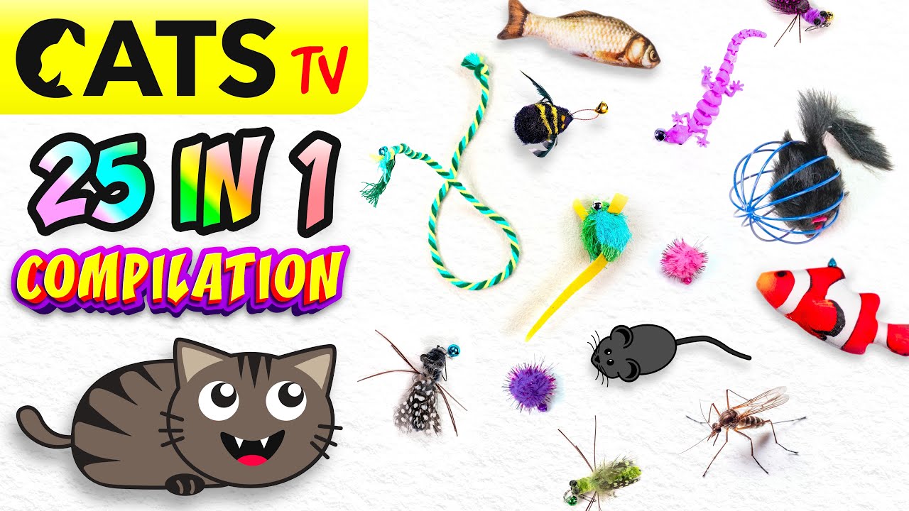 CATS TV 📺  25 GAMES IN 1 🦎 Ultimate Compilation 😻 3D SOUND 🔊 (GAME FOR CATS)