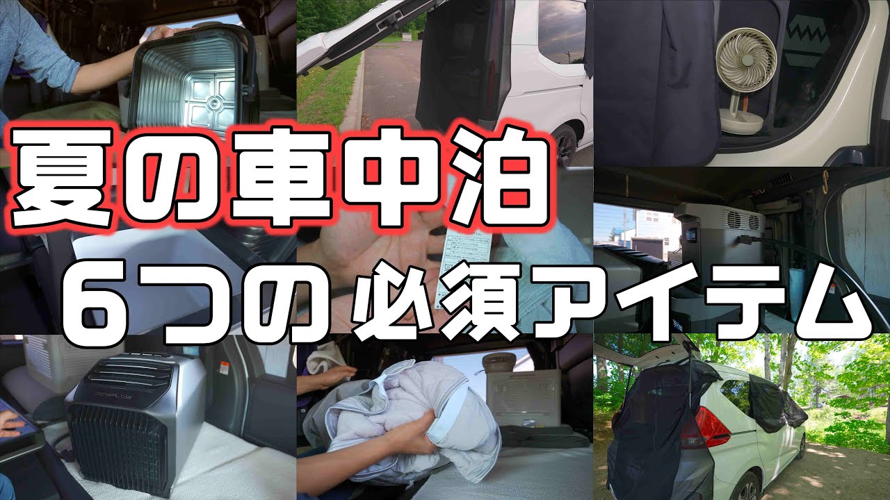 【夏の車中泊グッズ】快適な車旅のため愛用してるアイテム6種類を紹介【EcoFlow DELTA2やWAVE2など】