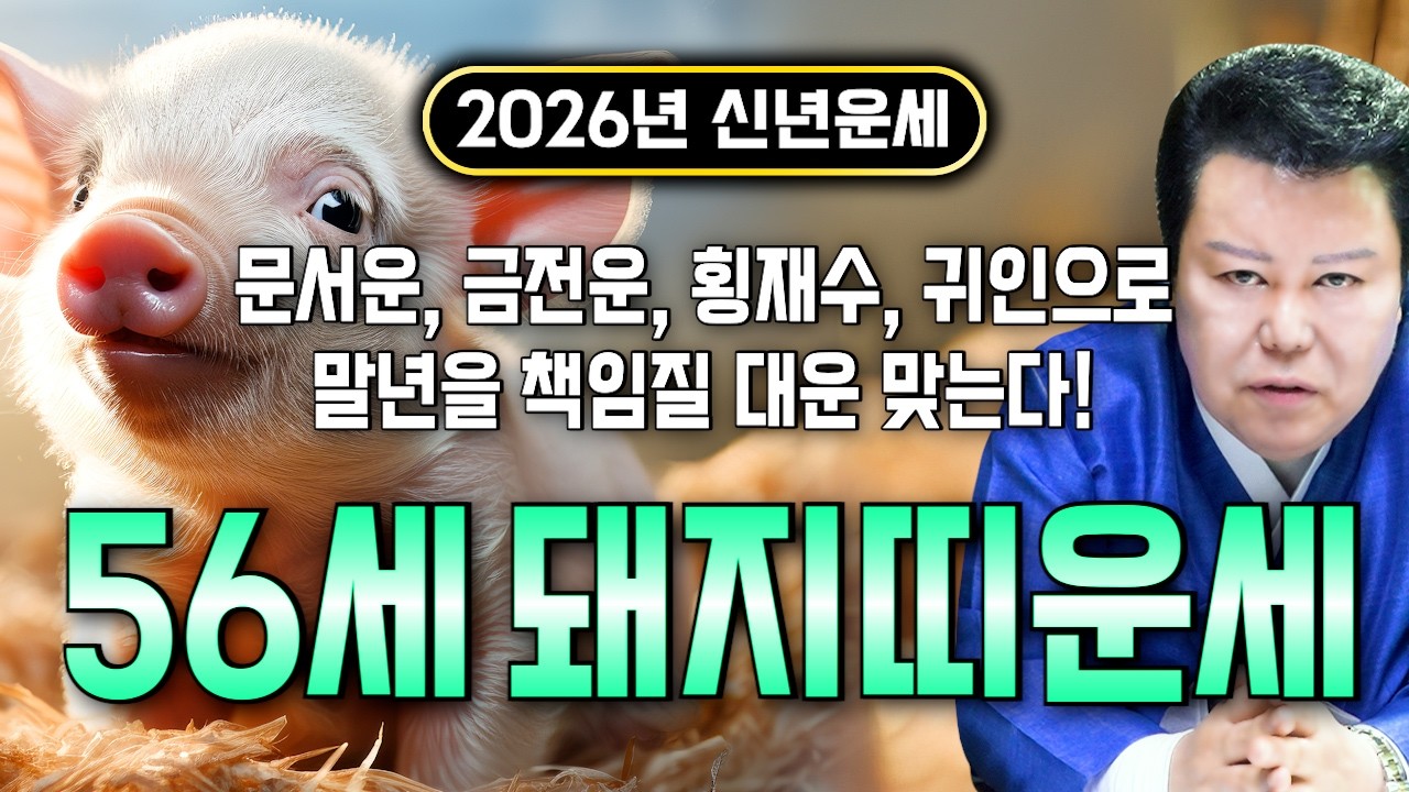 ⭐2026년 신년운세 1971년생 56세 돼지띠운세⭐ 원하는 일이 모두 이뤄집니다! 투자운, 금전운, 사업운 모두 대박나서 말년에 부자되는 71년생 56세 돼지띠 운세