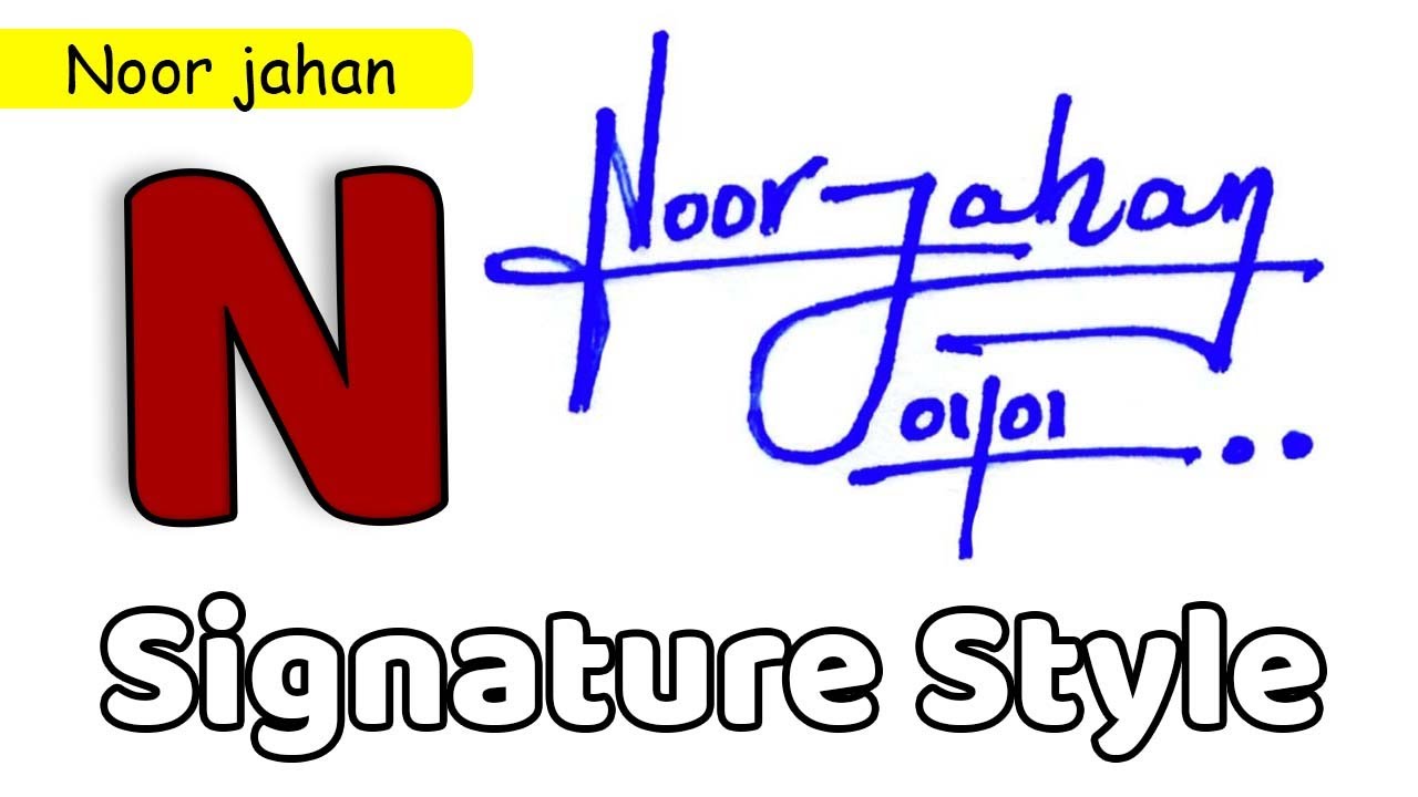 ✅ Noor Jahan Name Signature Request done