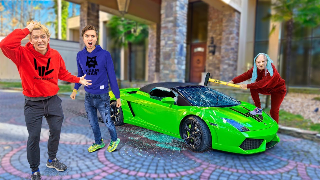HID MY LAMBORGHINI at CARTER SHARER'S HOUSE TO STOP SCARY OLD LADY!!