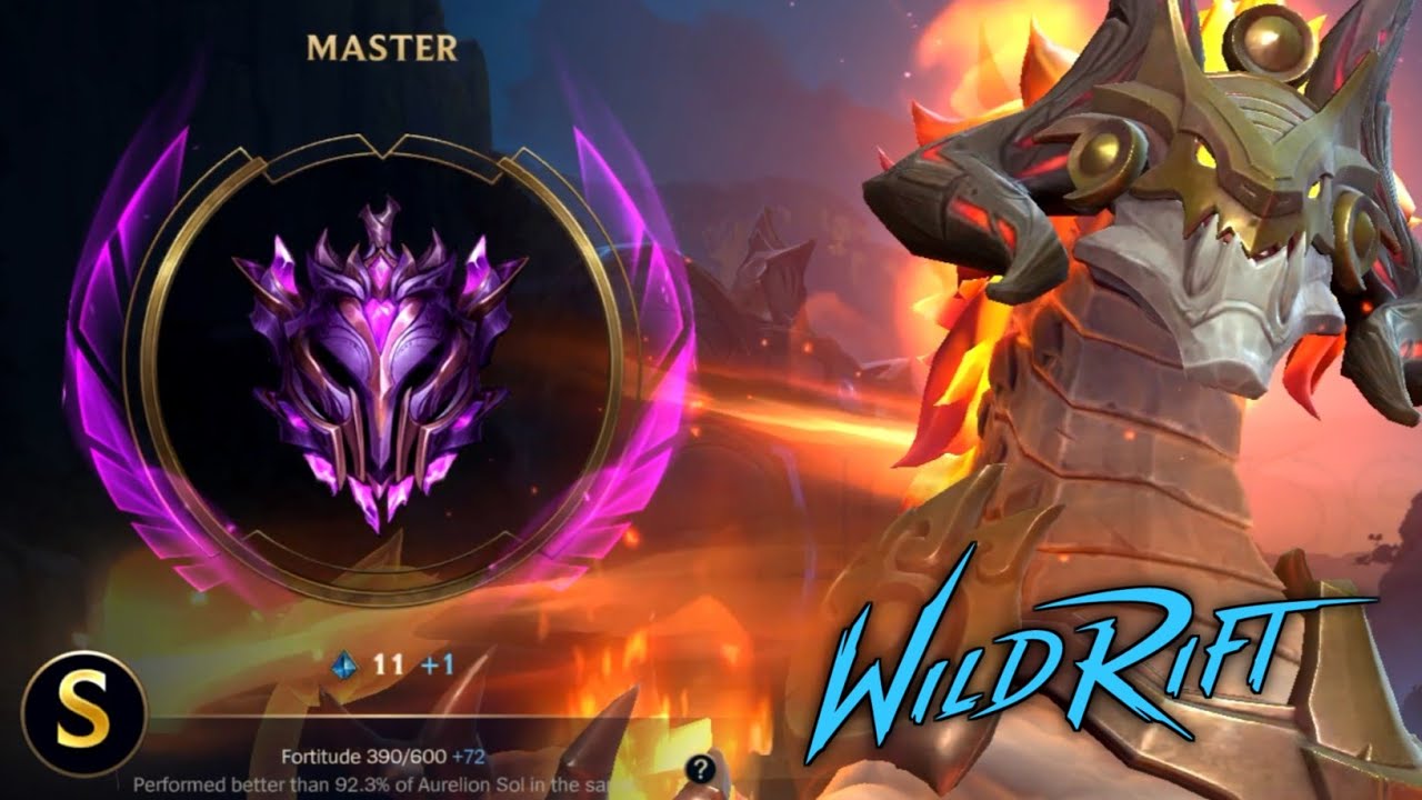 WILD RIFT - ASHEN LORD AURELION SOL MASTER RANK S TIER GAMEPLAY