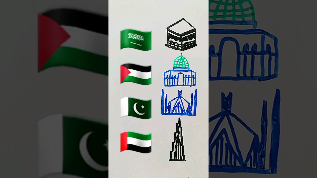 mosques from Palestine, Pakistan, Saudi Arabia and Burj khalifa from UAE #palestine #mosque