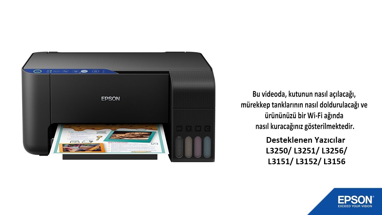L3250/L3251/L3256/L3151/L3152/L3156 Kurulum ve Wi-Fi  ayarları