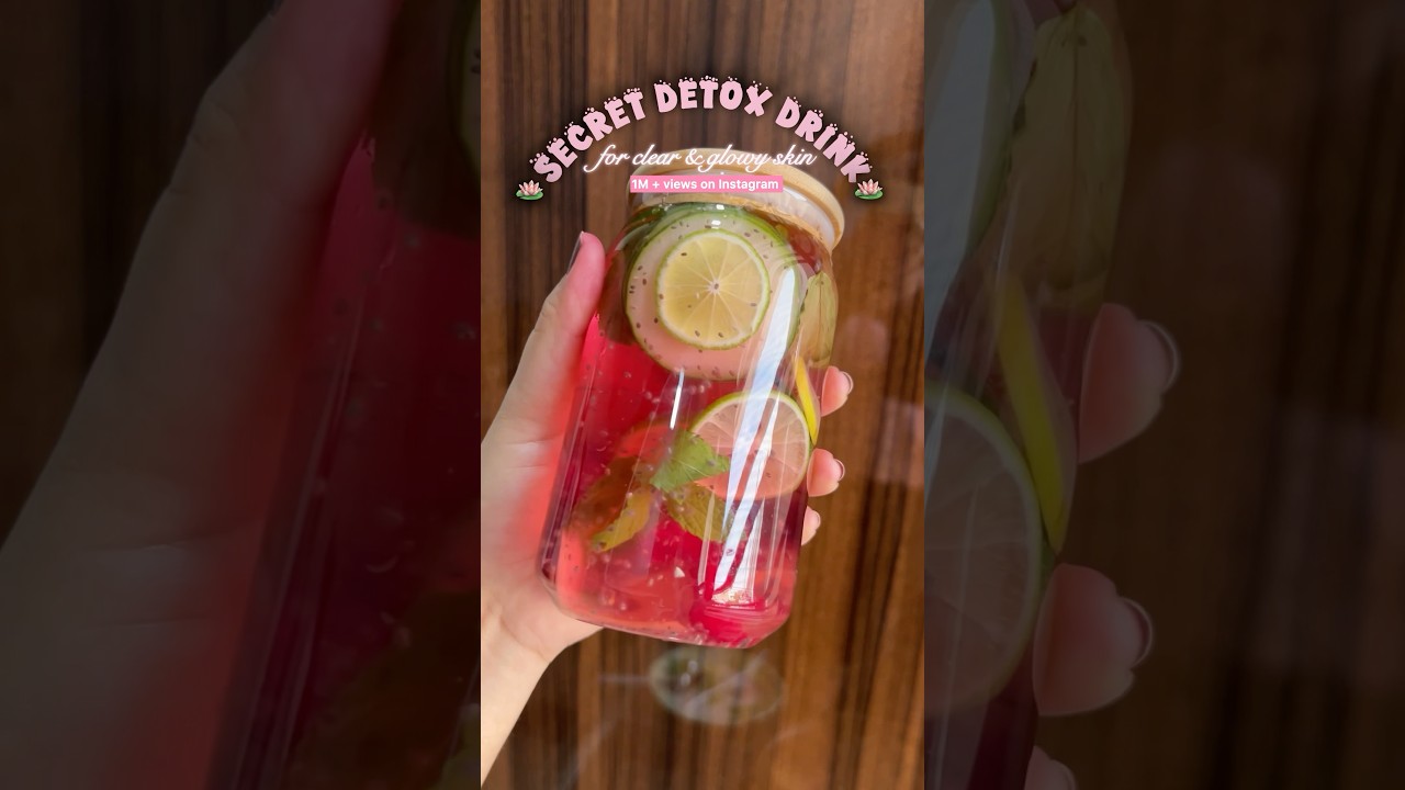 Detox Water for clear & glowing skin🪷✨ #detox #weightloss #drinks #recipe