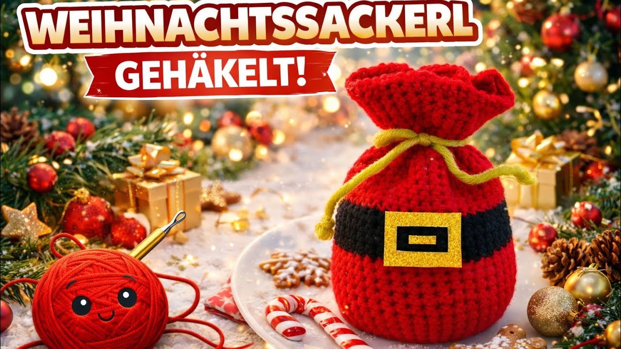 Mini Weihnachtssackerl häkeln 🎅✨ Perfekt für DIY Adventskalender!