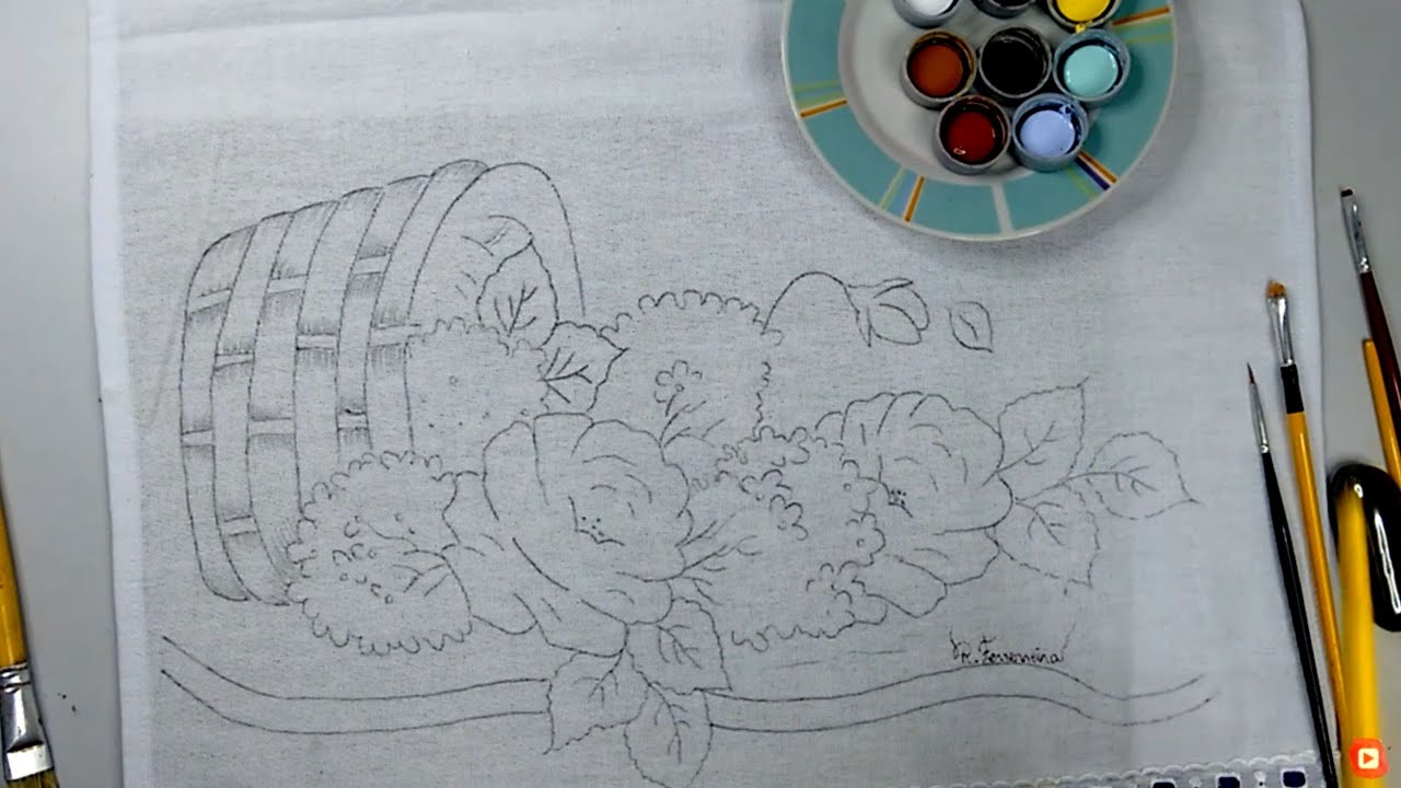 Roberto Ferreira - Vamos aprender a Pintar Cesta de Taquara, Fundo e Folhas