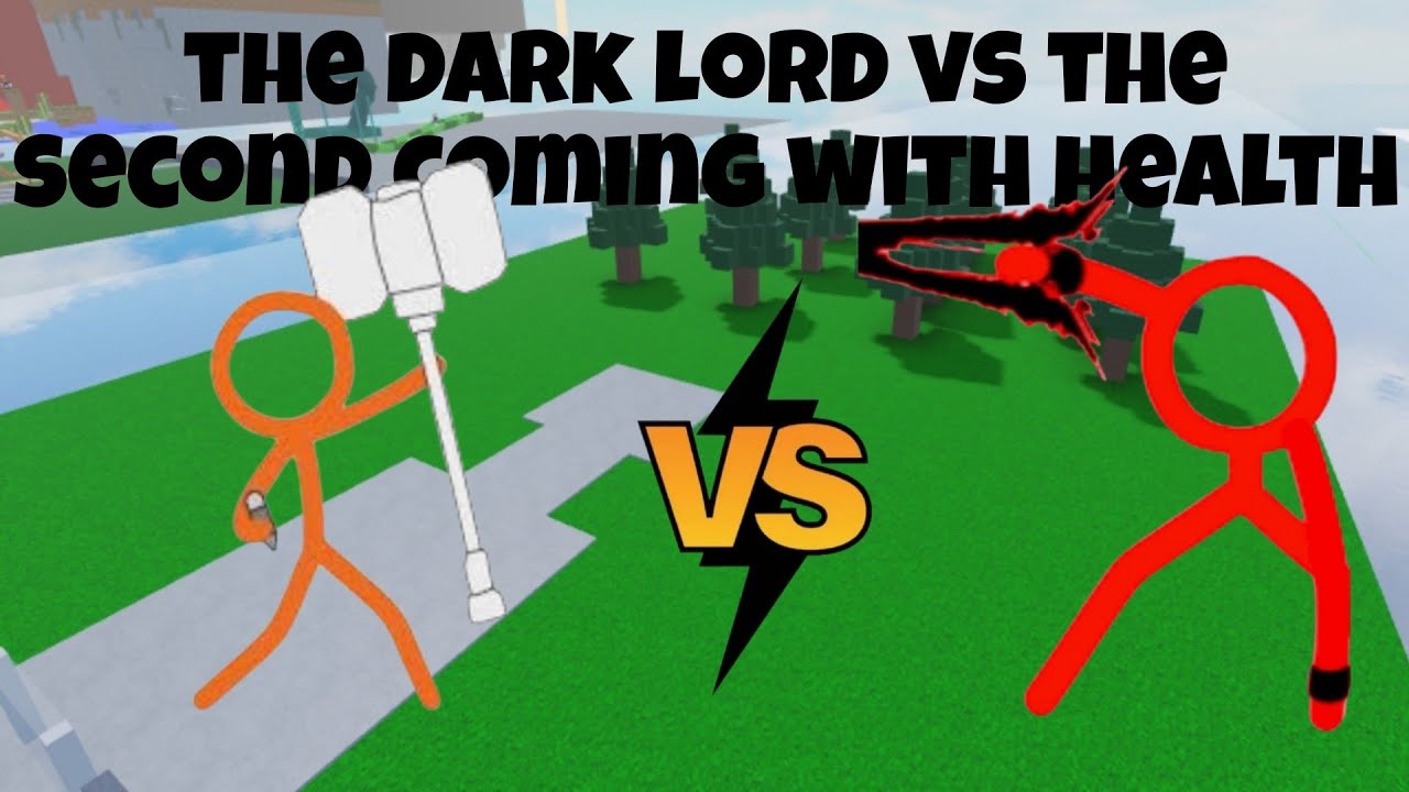 Alan Becker showdown the dark lord vs the second coming with healtbar