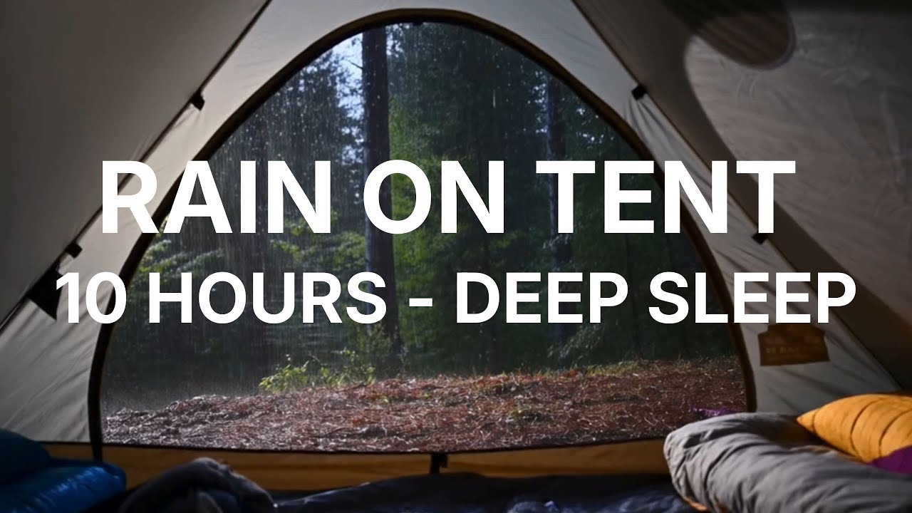 Rain on Tent (10 Hours) — Deep Sleep, Relaxation & Nature Sounds | No Ads