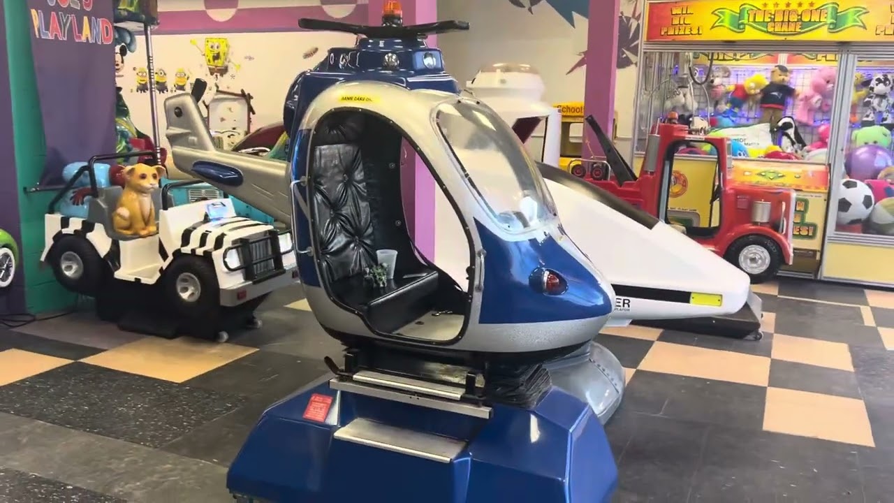 Bafco 1995 hydraulic helicopter kiddie ride at Joe’s Playland
