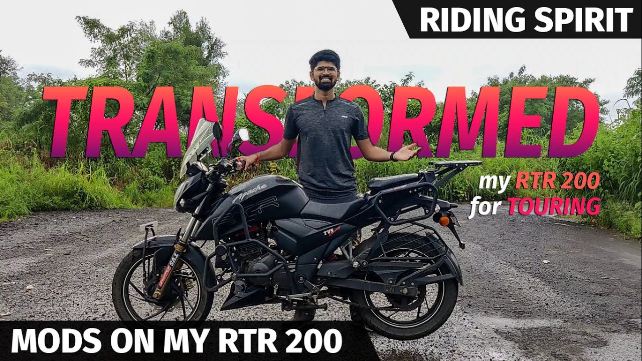 Touring Accessories for TVS Apache RTR 200 4V | Lluvia mods review | Riding Spirit