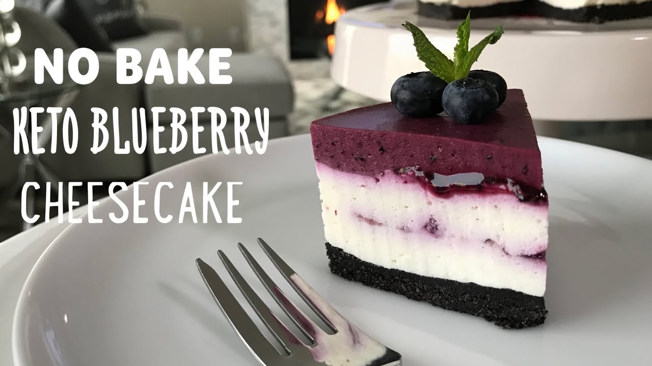 NO BAKE Keto Blueberry Cheesecake