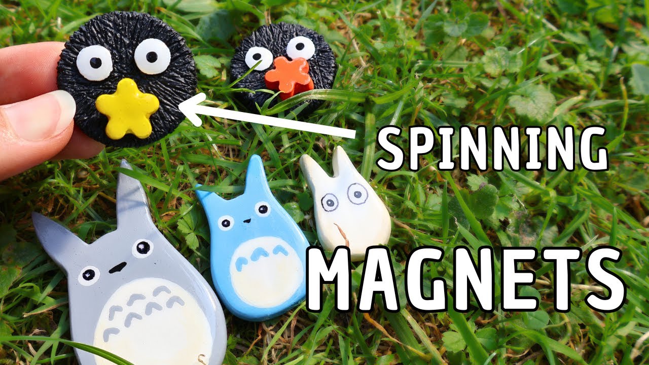 Totoro Trio and Soot Sprite Air Dry Clay Magnets | Tutorial