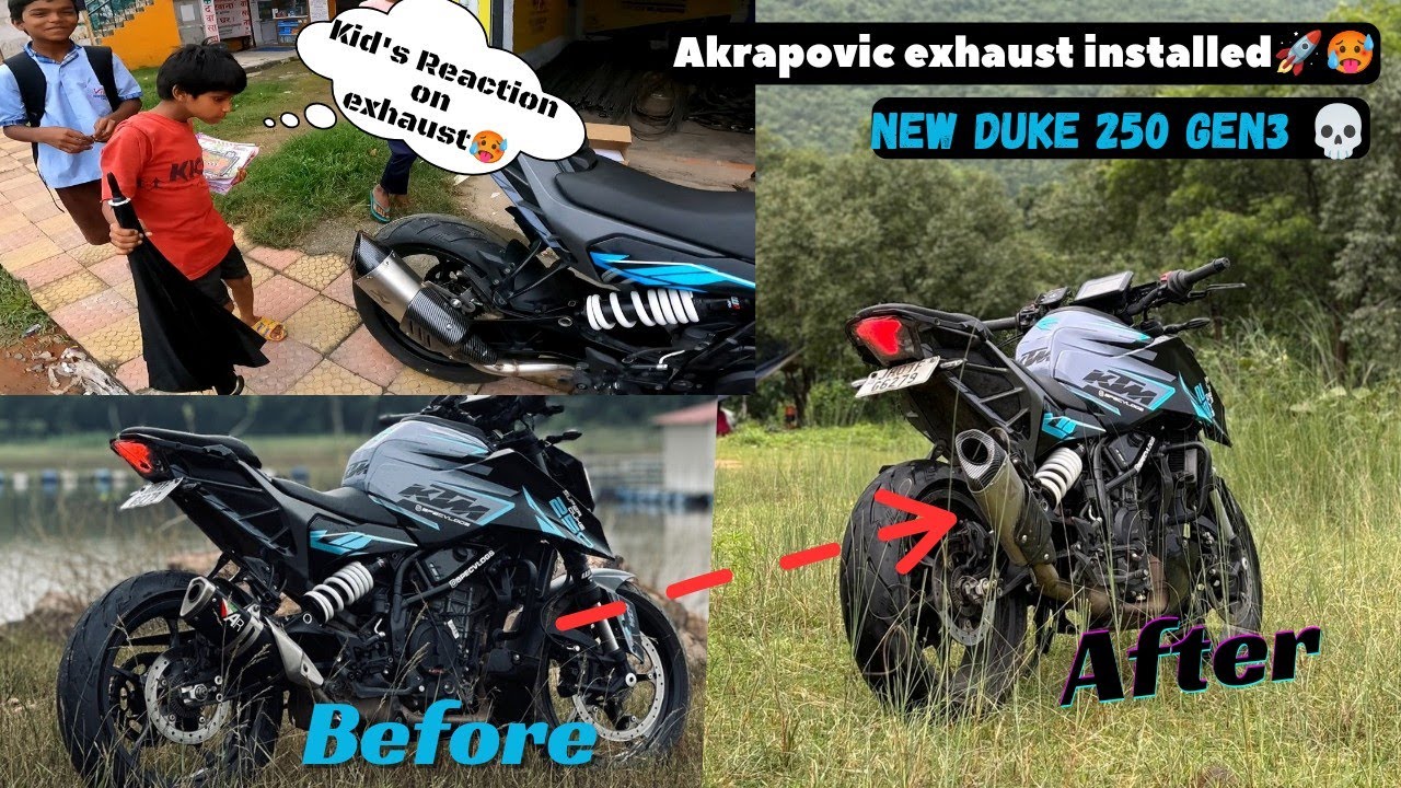 Akrapovic Exhaust installed in New Duke 250 💀 | Limiter unlocked 🚀 | wait for sound 🔊🥵