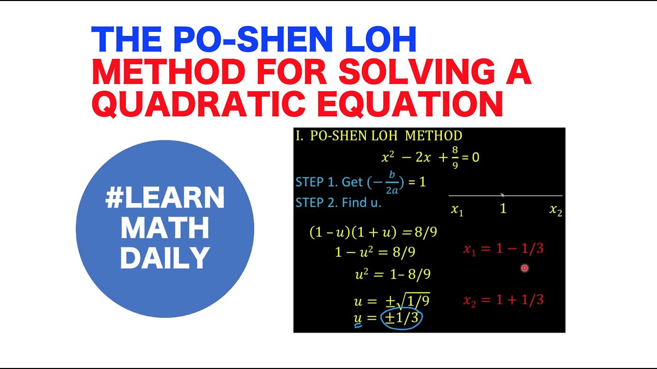The Po-Shen Lo Method of Solving Quadratic Equations | Learn Math Daily #rolandoasisten