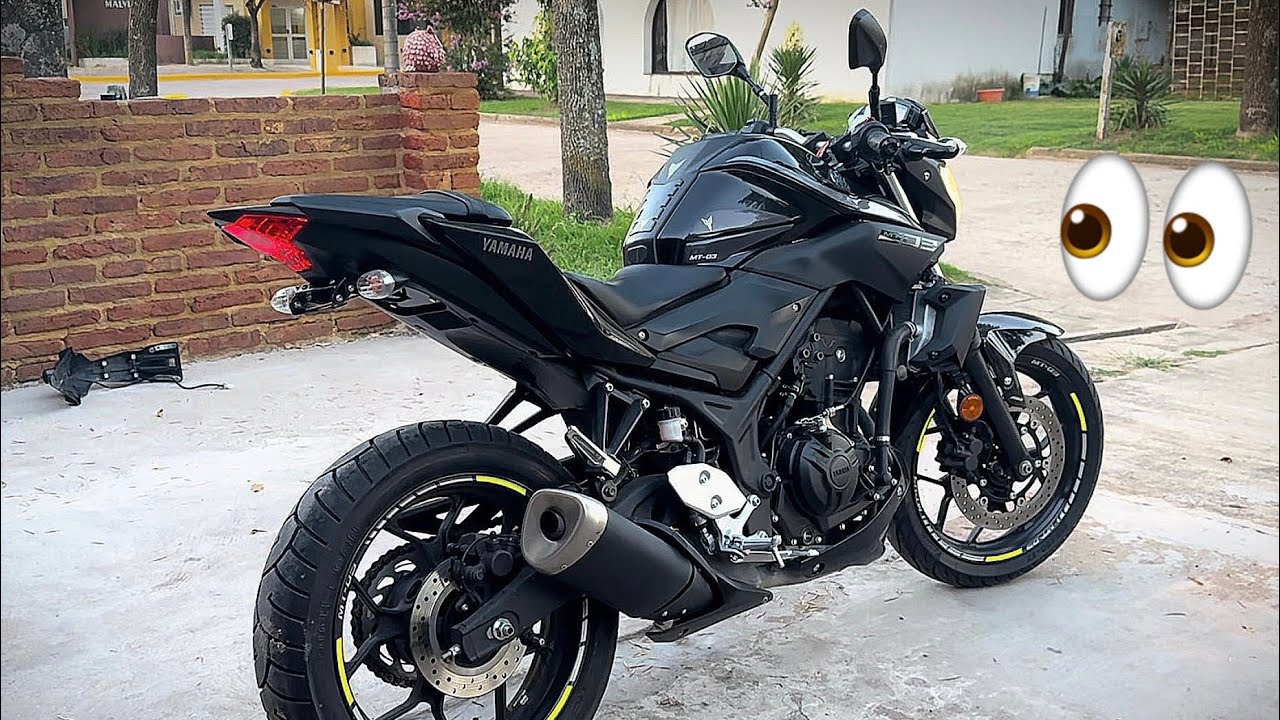 Me compré una MT 03 y le puse un colín rebatible 😍🖤