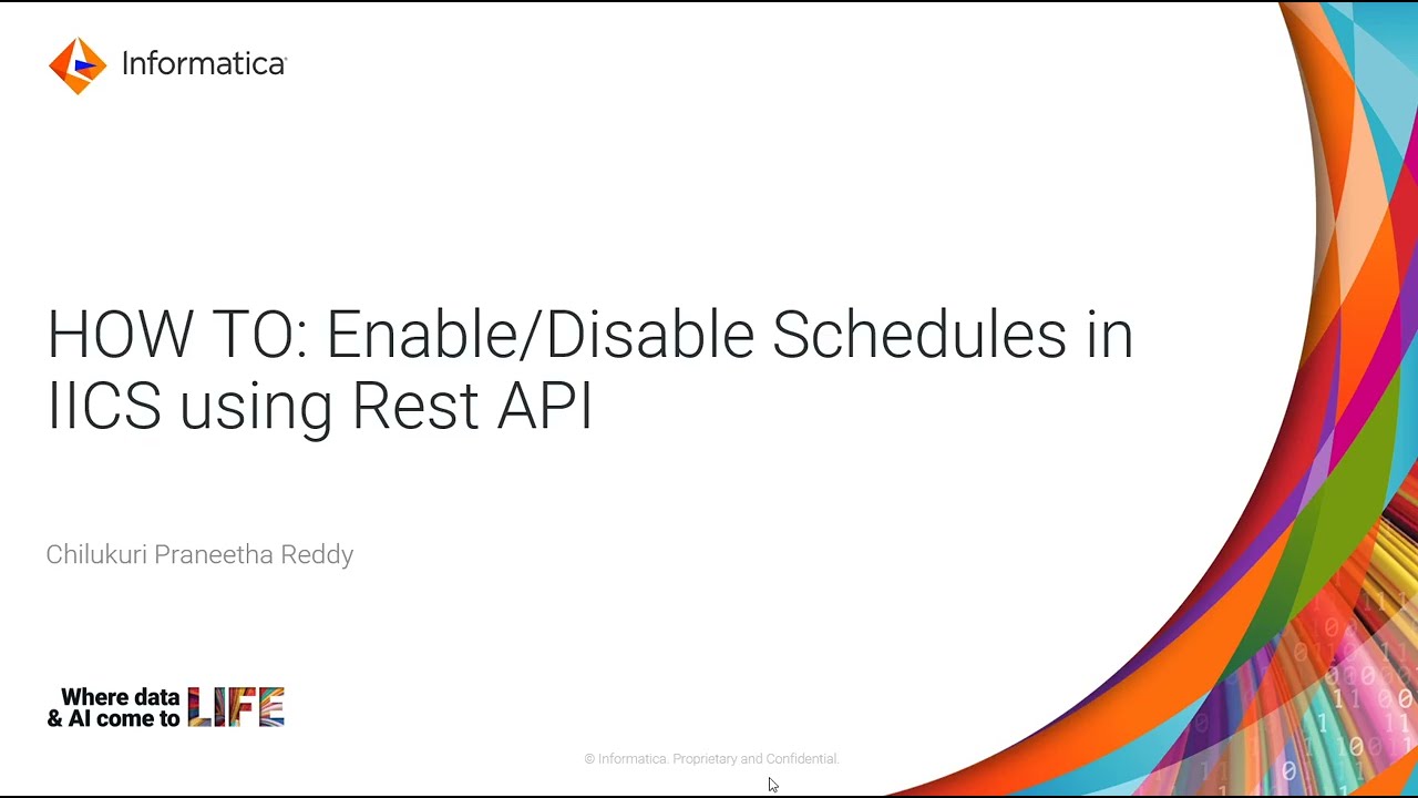 How to Enable/Disable Schedules in IICS using Rest API