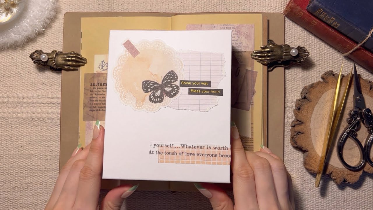 [빈티지 다꾸 ASMR] 🌿 빈티지 다이어리 꾸미기 | vintage journal | scrapbooking | no BGM