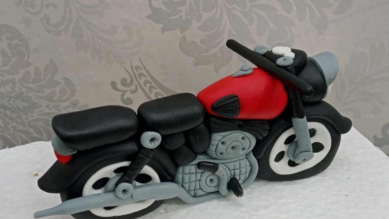 How to make Royal Enfield bike theme cake decoration idea.Sanjoy chef.