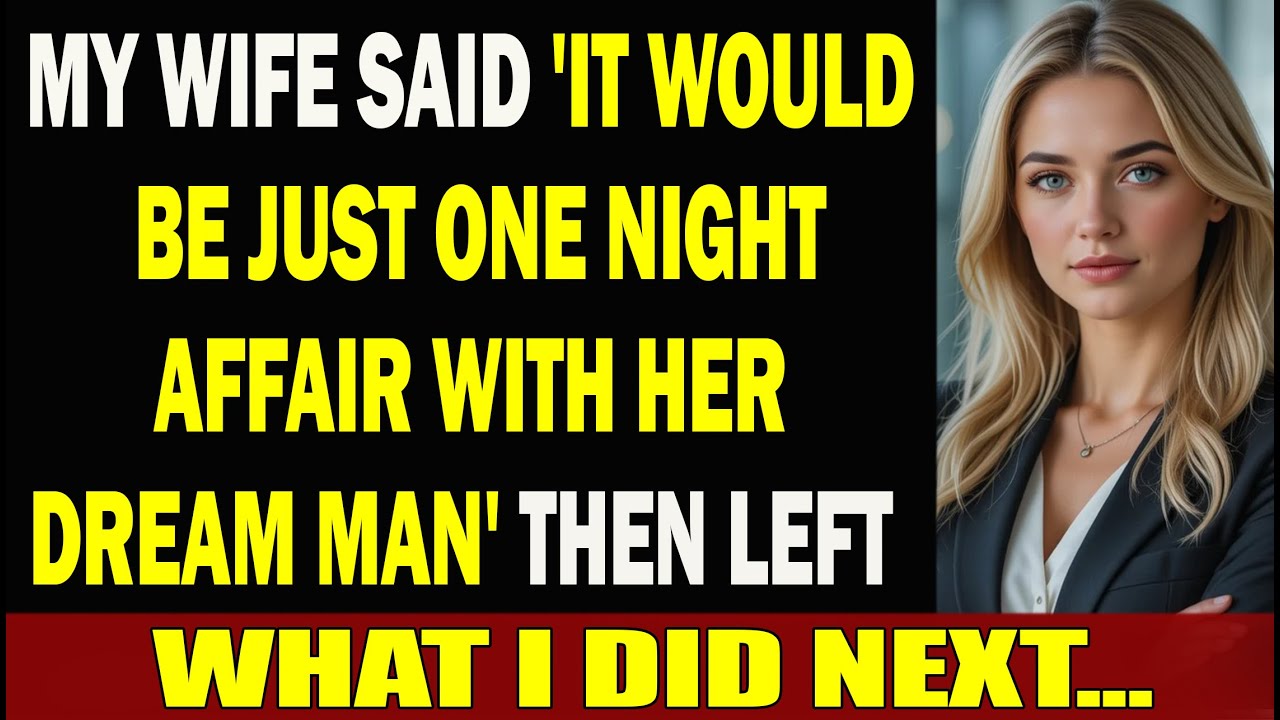 My Wife Said 'It Would Be Just One Night Affair with Her Dream Man' Then Left — What I Did Next...