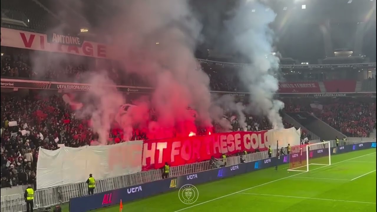 Amazing Atmosphere by Lille and Crvena Zvezda Belgrade fans || Lille OSC vs Crvena Zvezda Belgrade