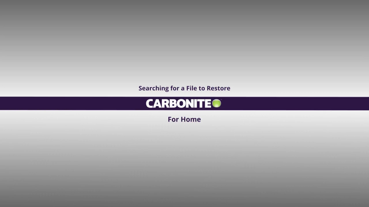 Search and Restore - Carbonite Safe Backup