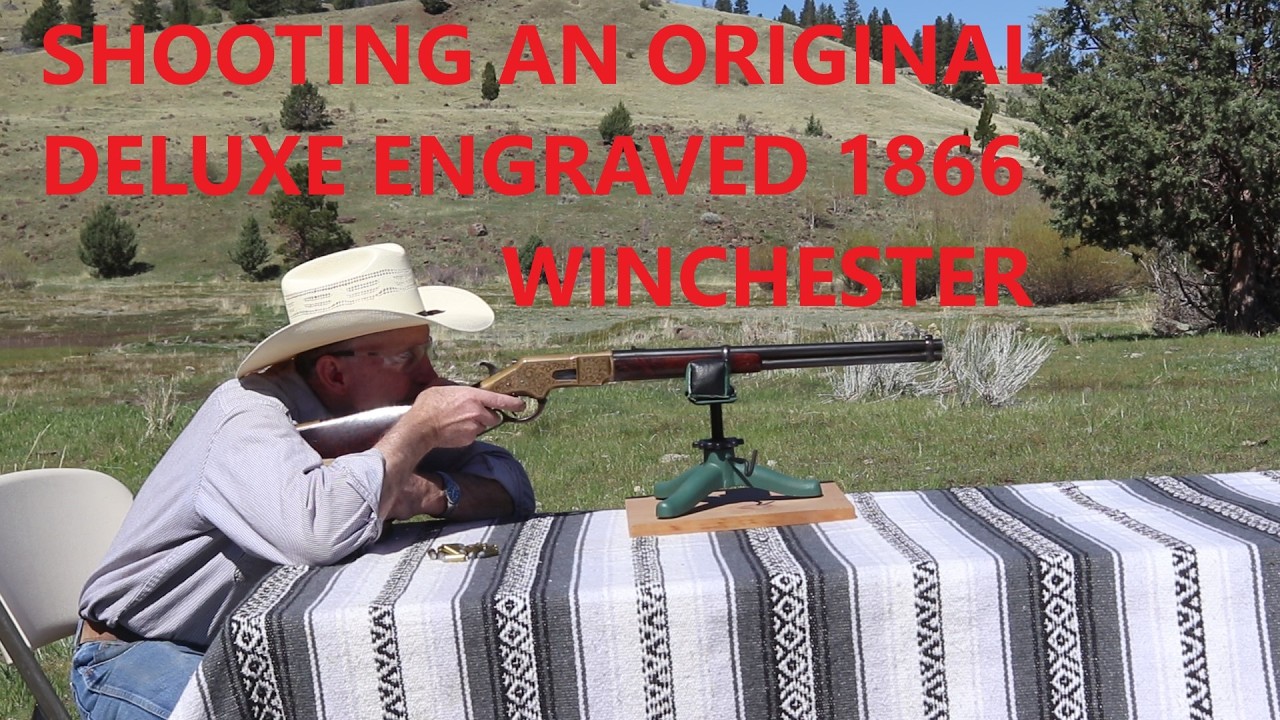 Стрельба из оригинального гравированного карабина Winchester 1866 класса люкс.