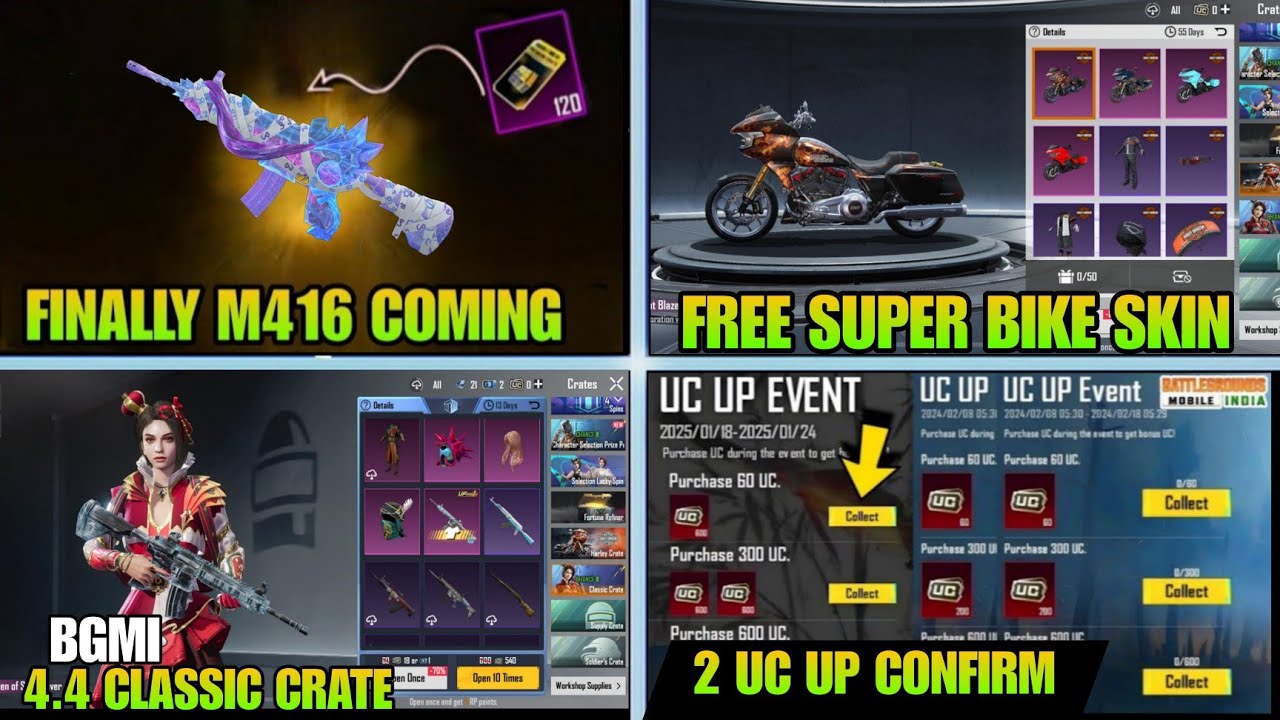 BGMI 4.4 😱 UPGRADE M416 COMING IN PREMIUM CRATE ? /NEXT UC UP EVENT & NEW CLASSIC CRATE RELEASE DATE