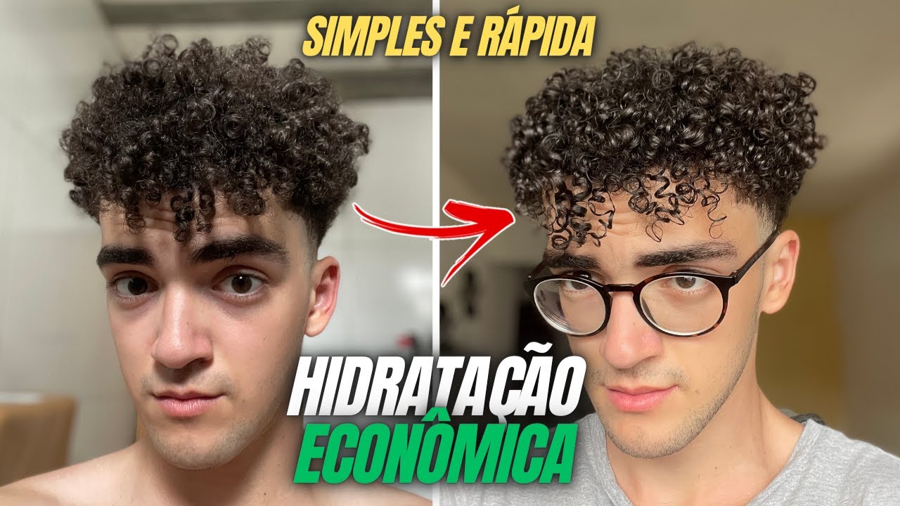 HIDRATAÇÃO MUITO BARATA, RÁPIDA E SIMPLES PARA CABELO CACHEADO MASCULINO!