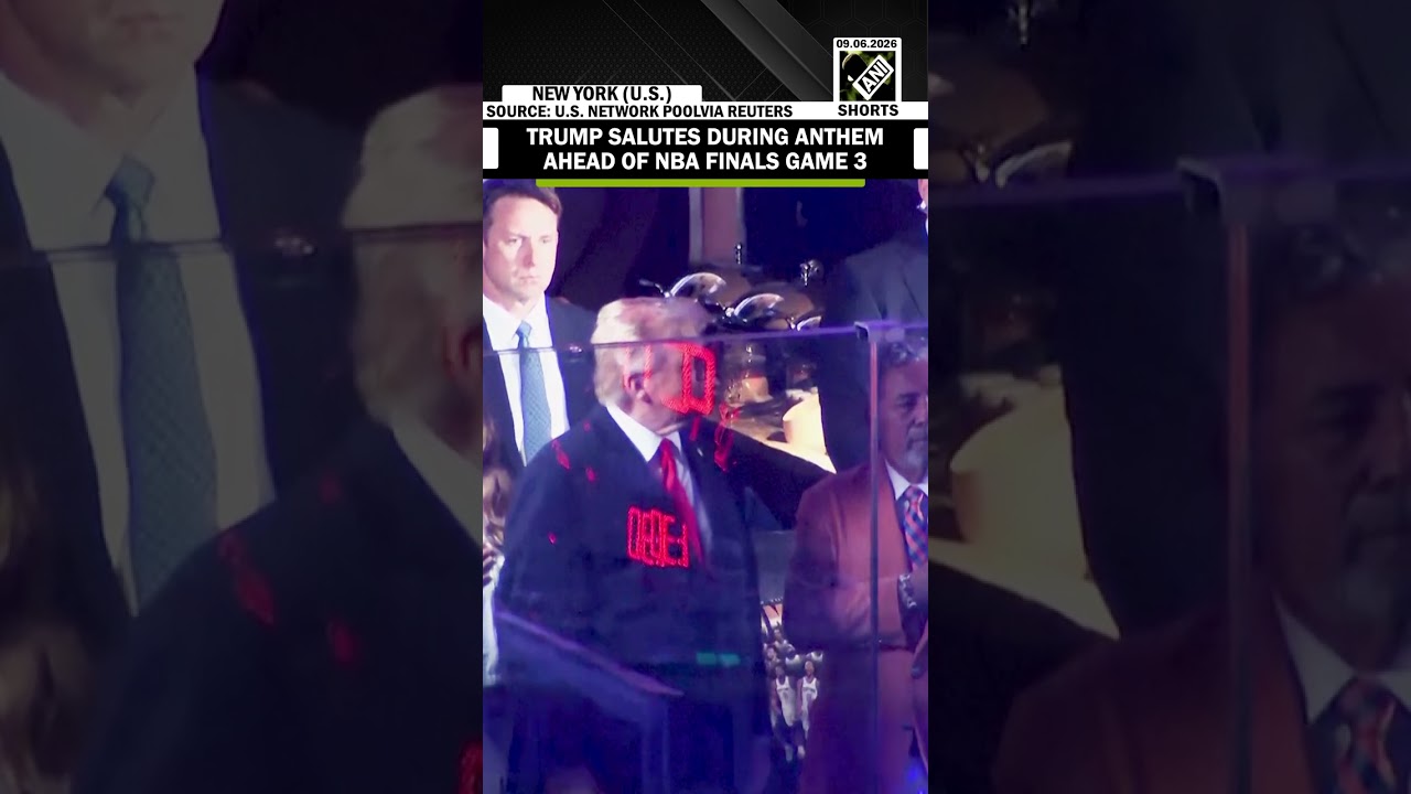 Watch! U.S. President Donald Trump salutes during anthem ahead of NBA finals Game 3