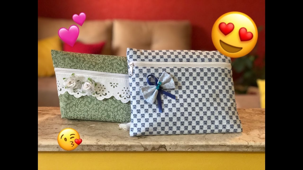 NECESSAIRE COM ZIPER FRONTAL FÁCIL - PASSO A PASSO #MARLIARTESANATOS